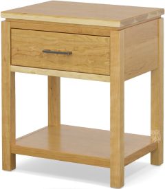 Amish Crafted Solid Cherry Wood Maverick 1 Drawer Nightstand in Sealy Finish