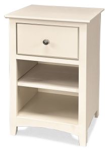 Solid Alder Wood Shaker 1 Drawer Nightstand in Sand Dollar
