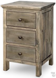 Solid Alder Wood Heritage 3 Drawer Nightstand in Mineral Finish