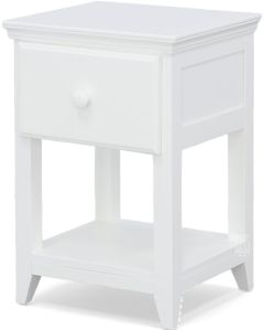 Solid Wood Framed Nightstand in White