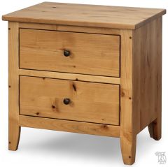 California Made Solid Knotty Alder Wood Gilead Two Drawer Nightstand in Weathered Finish