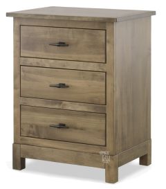 Amish Crafted Solid Maple Wood Platte River Nightstand in Oatmeal Finish
