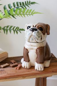 Ceramic Bull Dog Canister