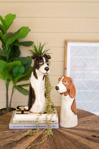 Ceramic Dog Planters Each
