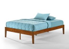 Solid Parawood Chili Pepper Queen Wood Frame Bed in Cherry Finish