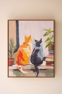 Two Cats Framed Canvas Wall Art