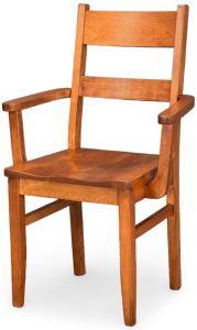 Amish Crafted Solid Cherry Wood Shaker Arm Chair in Baywood Finish