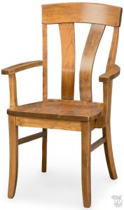 Amish Crafted Solid Rustic Cherry Wood Arco Arm Chair in Tawny Finish