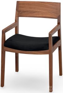  Solid Walnut Wood Iso Arm Chair in Natural Finish