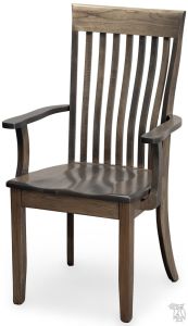 Amish Crafted Solid Rustic Hickory Wood Portland Arm Chair in Antique Slate Finish