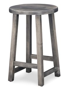 Amish Crafted Solid Maple Wood Round Counter Stool in Antique Slate