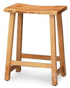 Amish Crafted Solid Maple Wood Saddle Counter Stool in Caramel Cocoa