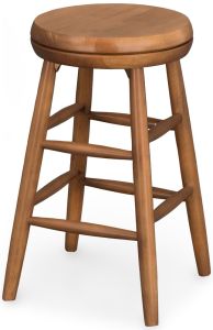 Solid Parawood 25" High Backless Swivel Counter Stool in Chestnut Finish