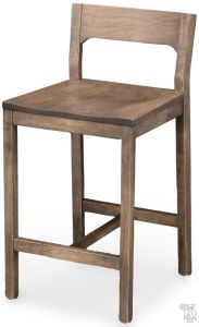 Amish Crafted Solid Maple Wood Enzo Stool in Warm Brown Finish