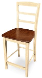 Solid Parawood Madrid Counter Stool in Espresso & Almond