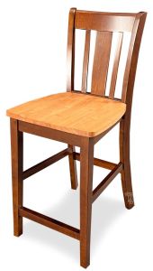 Solid Parawood San Remo Counter Stool in Espresso & Cinnamon