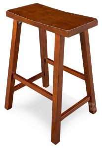 Solid Parawood Saddle Counter Stool in Espresso Finish
