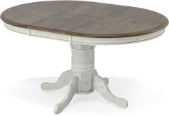 Solid Parawood Carolina Crossing Round Extension Table in Antique Honey & White