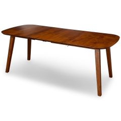 Amish Crafted Solid Maple Wood Callie Modern 78" Long Extension Leg Table in Michaels Finish
