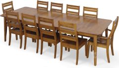 Custom Built Amish Crafted Solid Rustic Cherry Wood Spencer Extension Table & Chair Set in Seely Finish