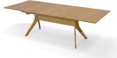 Solid Cherry Wood Audrey 96" Long Extension Dining Table in Natural Finish