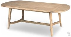 Solid Mindi Wood Aria 86" Oval Dining Table in Washed Finish
