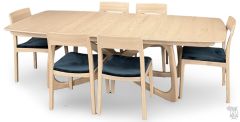 Solid White Oak Wood Butterfly Dining Table and Chair Set with Natural Finish