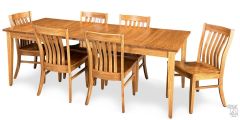 Amish Crafted Solid Rustic Hickory Wood High-Tech Extension Table & Chair Set in Caramel Cocoa