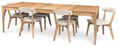 Amish Crafted Solid Quartersawn White Oak Cole Extension Table & Chair Set in Natural Effects Finish