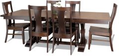 Amish Crafted Solid Maple Farmville 96" Extension Table & Chair Set in Mocha Finish