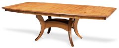 Amish Crafted Solid Tiger Maple Wood Fort Knox Trestle Table in Caramel Cocoa Finish