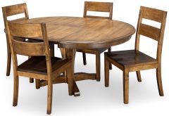 Amish Crafted Solid Maple 48" Butterfly Leaf Extension Table & Madearis Chair Set in Chocolate Spice