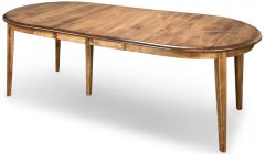 Amish Crafted Solid Maple Wood Oval Extension Leg Table in Ice Coffee Finish