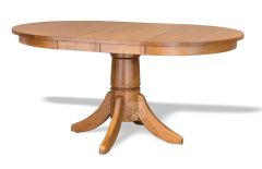 Amish Crafted Solid Rustic Cherry Wood Miami 42" Round Extension Table in Seely Finish