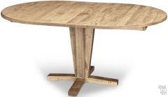 Amish Crafted Solid Red Leafy Maple Wood Pedestal Extension Table in Latte Finish