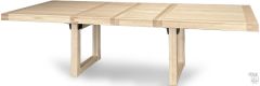 Amish Crafted Solid Red Leafy Maple Wood Trestle Extension Table in Elegance Finish
