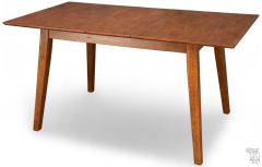 Solid Parawood Modern Butterfly Leaf Extension Table in Bourbon Oak Finish