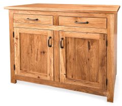 Amish Crafted Solid Rustic Hickory Wood High-Tech Server in Caramel Cocoa