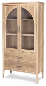 Amish Crafted Solid Quartersawn White Oak Cole Display Cabinet in Natural Effects Finish