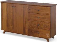 Amish Crafted Solid Cherry Wood Overlay Buffet in Amber Glow Finish