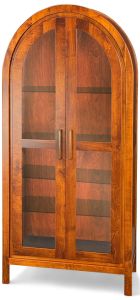 Amish Crafted Solid Maple Wood Arch Curve China Display Cabinet in Michaels Finish