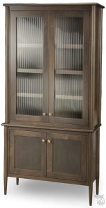 Amish Crafted Solid Maple Wood Tate Bookcase with Glass Doors in Rawhide Finish