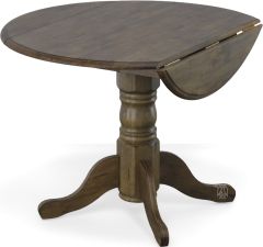 Solid Carolina Crossing Parawood Round Dropleaf Table in Antique Honey