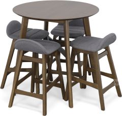 Parawood Space Savers Gathering Bistro Table & Stool Set in Walnut Finish