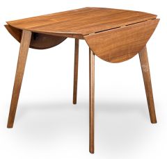 Parawood Space Savers Round Dropleaf Leg Table in Walnut Finish