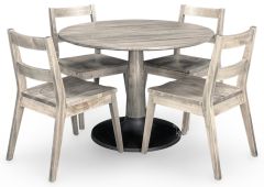 Amish Crafted Solid Maple 42" Round Bowie Table  & Morgan Side Chair Set in Harbor Grey Finish