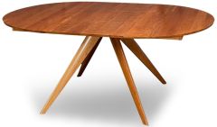  Solid Cherry Wood Catalina 48" Round Extension Dining Table with Natural Finish