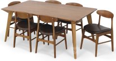 Amish Crafted Solid Premium Cherry Wood Elroy Table & Anissa Chair Set in Amber Glow Finish