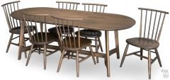 Amish Crafted Solid Maple Mila Oval Table & Bailey Chair Set in Warm Brown Finish