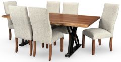 Amish Crafted Solid Rustic Walnut Live Edge Silverton Table & Vista Chair Set